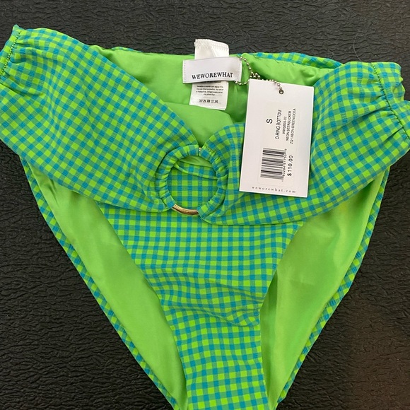 WEWOREWHAT Retro O-Ring Checked Bikini NWT Small bottom. - Picture 4 of 5